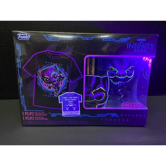 Funko POP! Tees Wakanda Forever The Infinity Saga Size M Tshirt & Black Panther - Picture 2 of 6